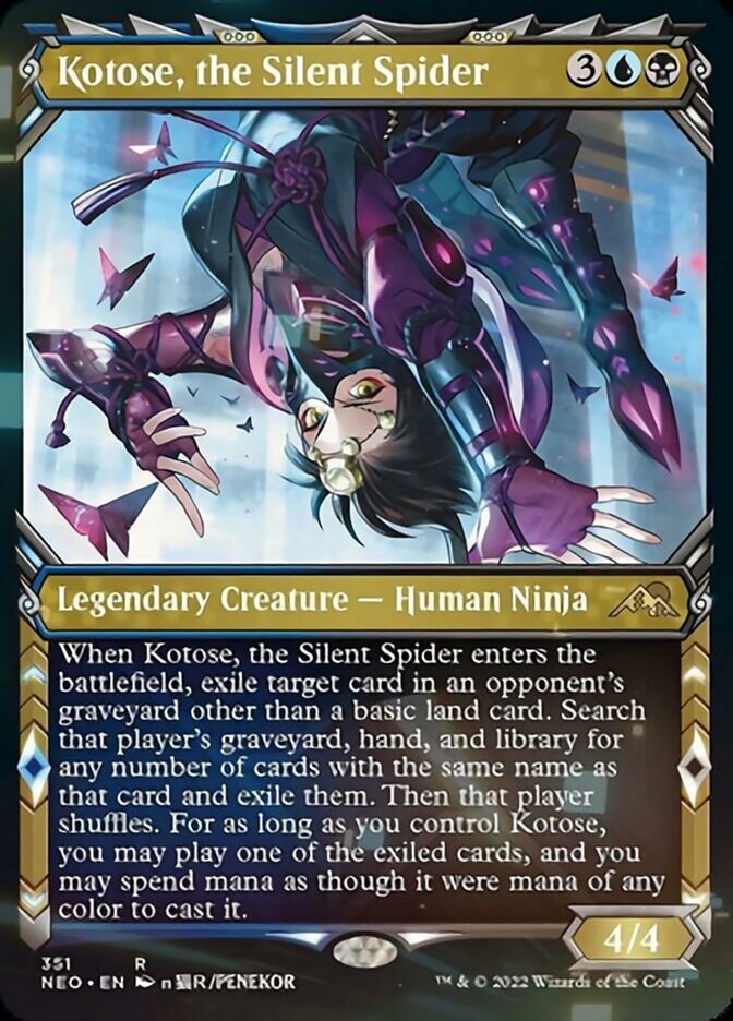 Kotose, the Silent Spider (Showcase Ninja) [Kamigawa: Neon Dynasty] [Foil]