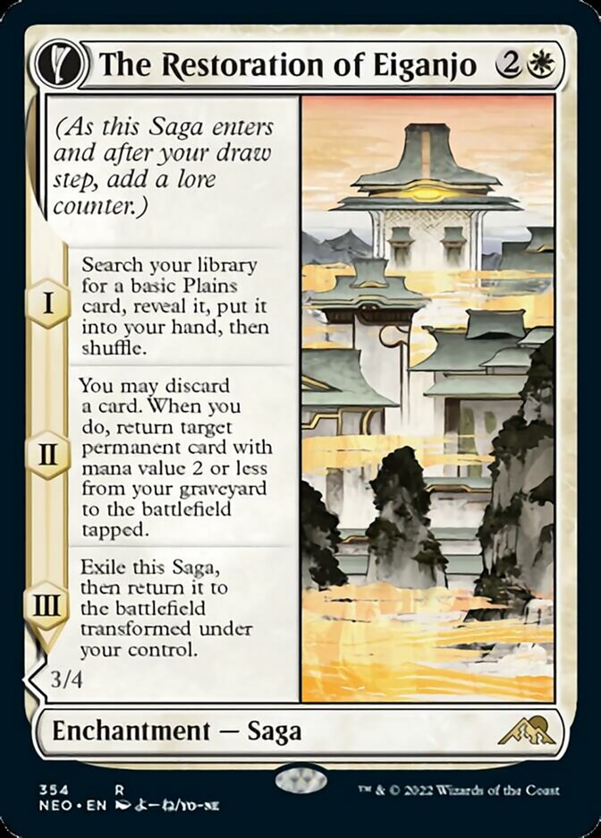 The Restoration of Eiganjo // Architect of Restoration (Showcase Soft Glow) [Kamigawa: Neon Dynasty] [Foil]