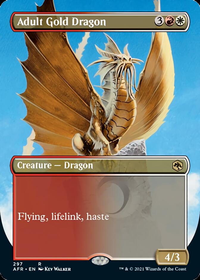 Adult Gold Dragon (Borderless Alternate Art) [Dungeons & Dragons: Adventures in the Forgotten Realms] [Foil]