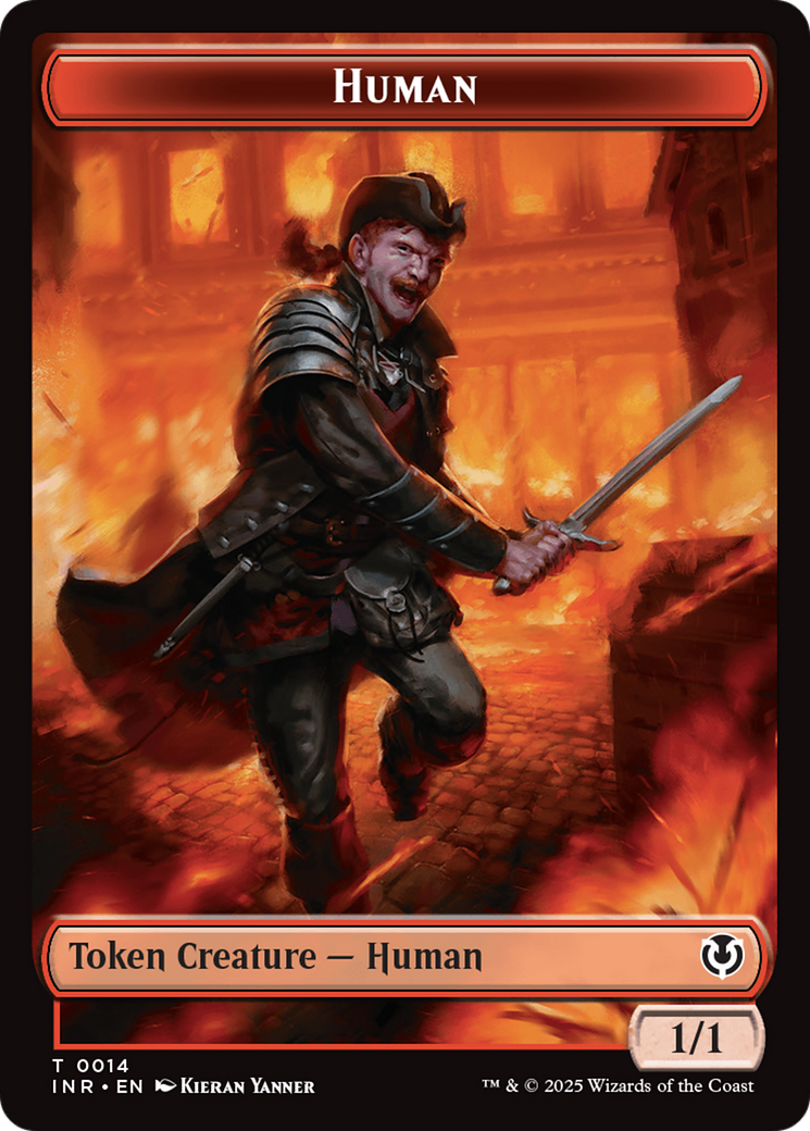 Human (0014) // Emblem -  Dressed to Kill Double-Sided Token [Innistrad Remastered Tokens] [Foil]
