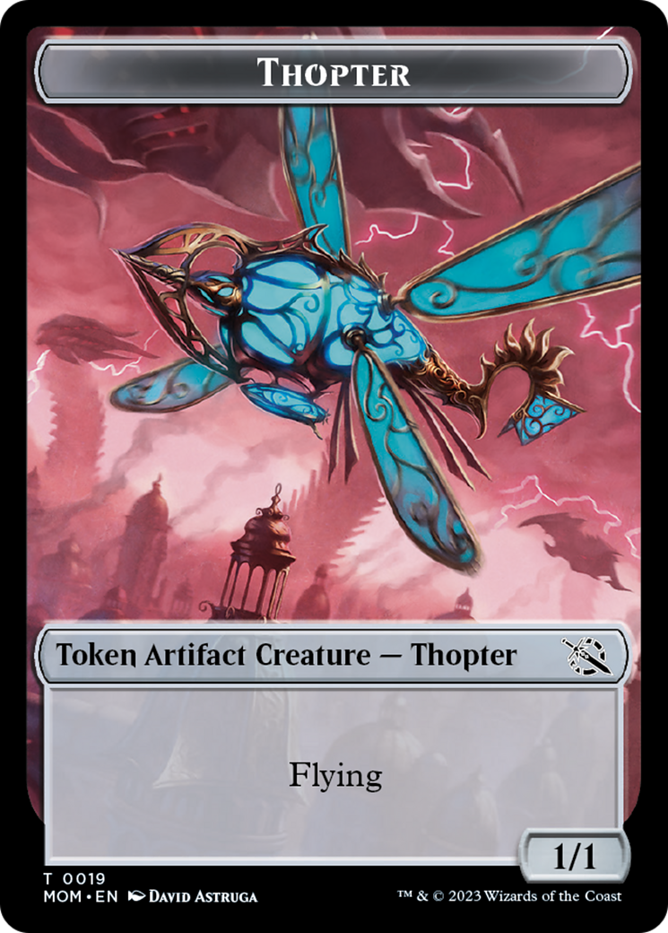 Thopter // Beast Double-Sided Token [March of the Machine Commander Tokens] [Foil]