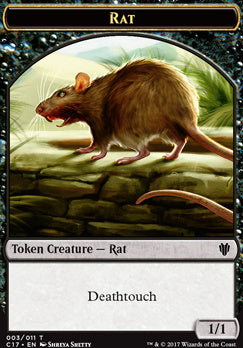Cat Warrior (008) // Rat (003) Double-Sided Token [Commander 2017 Tokens]