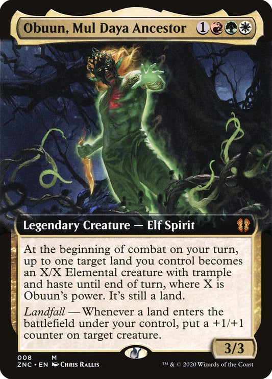 Obuun, Mul Daya Ancestor (Extended Art) [Zendikar Rising Commander] [Foil]