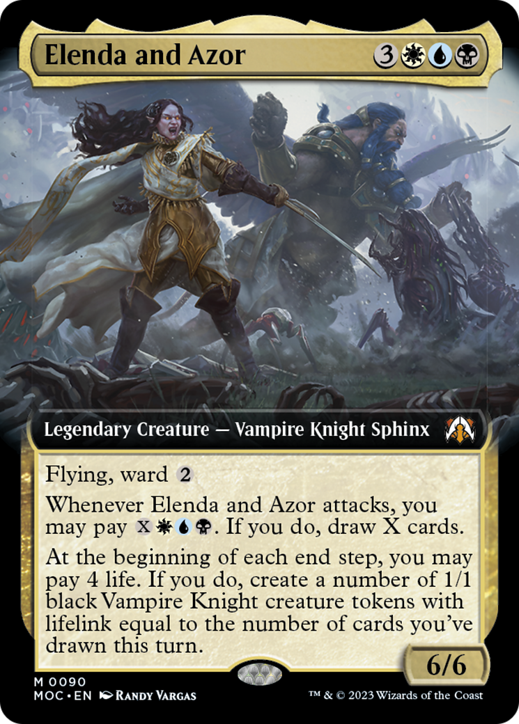 Elenda and Azor (Extended Art) [March of the Machine Commander] [Foil]