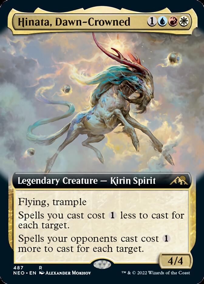 Hinata, Dawn-Crowned (Extended Art) [Kamigawa: Neon Dynasty] [Foil]