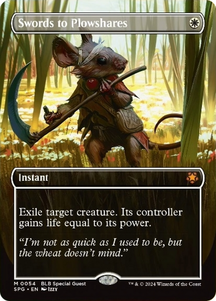 Swords to Plowshares (Borderless) [Bloomburrow Special Guests] [Foil]