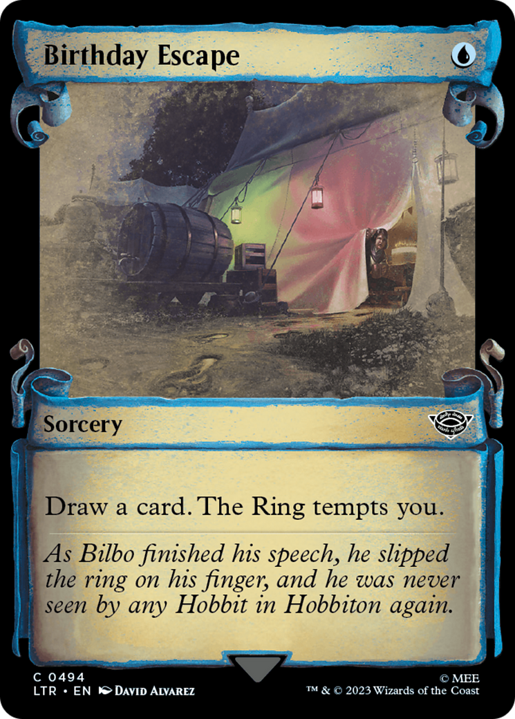Birthday Escape [The Lord of the Rings: Tales of Middle-Earth Showcase Scrolls] [Foil]