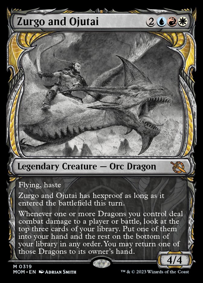 Zurgo and Ojutai (Showcase Planar Booster Fun) [March of the Machine] [Foil]