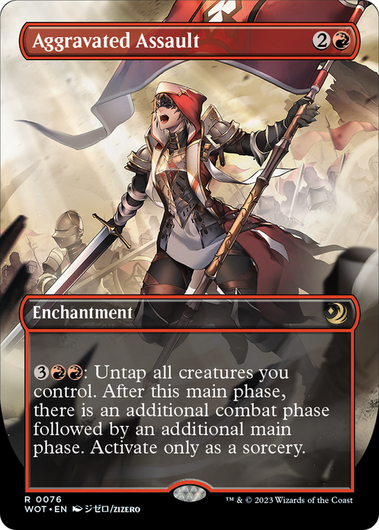 Aggravated Assault (Anime Borderless) [Wilds of Eldraine: Enchanting Tales] [Foil]