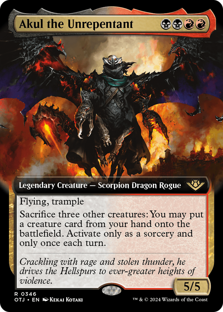 Akul the Unrepentant (Extended Art) [Outlaws of Thunder Junction] [Foil]