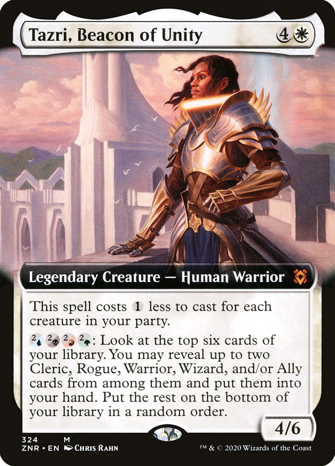 Tazri, Beacon of Unity (Extended Art) [Zendikar Rising] [Foil]