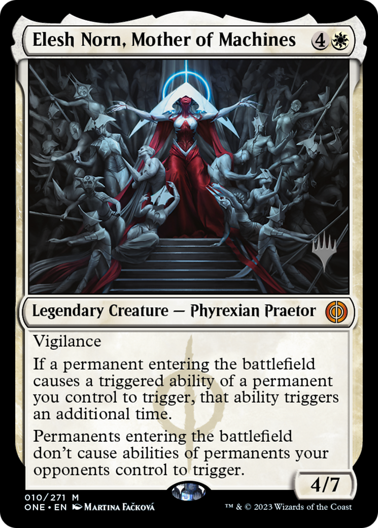 Elesh Norn, Mother of Machines (Promo Pack) [Phyrexia: All Will Be One Promos] [Foil]