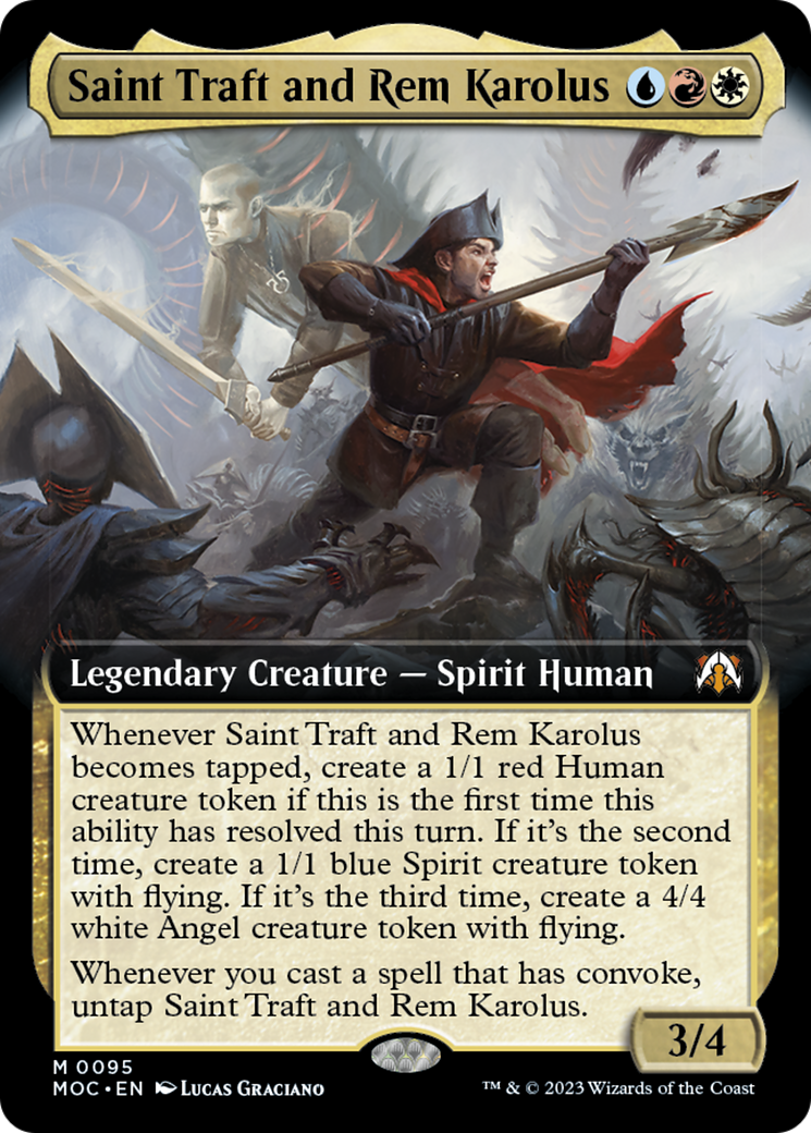 Saint Traft and Rem Karolus (Extended Art) [March of the Machine Commander] [Foil]