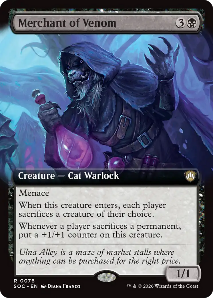Merchant of Venom (Extended Art) [Secrets of Strixhaven Commander] [Foil]