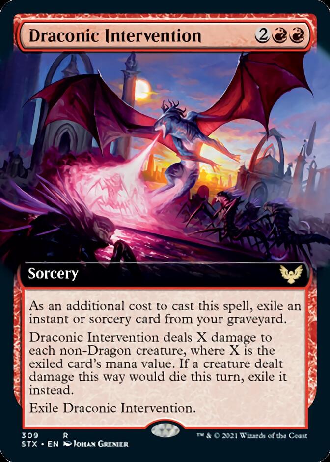 Draconic Intervention (Extended Art) [Strixhaven: School of Mages] [Foil]