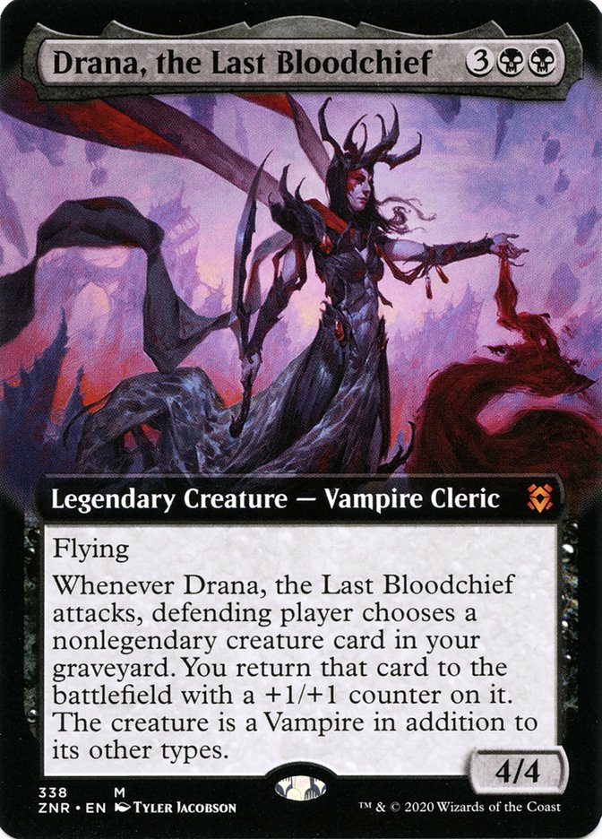 Drana, the Last Bloodchief (Extended Art) [Zendikar Rising] [Foil]