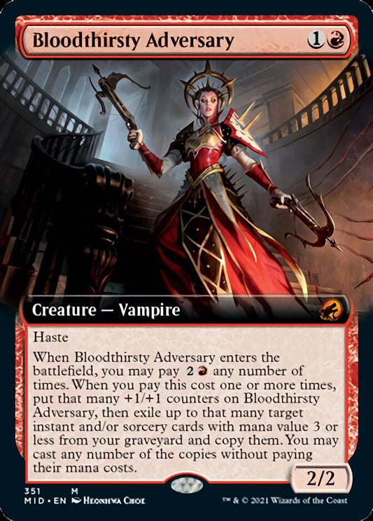 Bloodthirsty Adversary (Extended Art) [Innistrad: Midnight Hunt] [Foil]