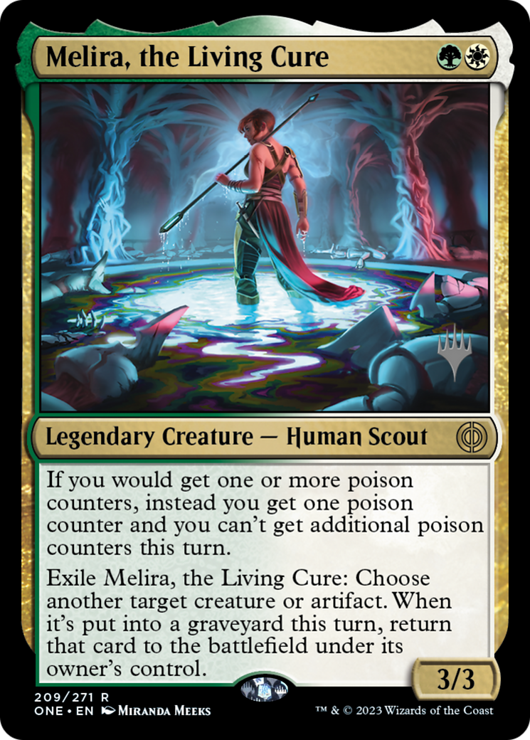Melira, the Living Cure (Promo Pack) [Phyrexia: All Will Be One Promos] [Foil]