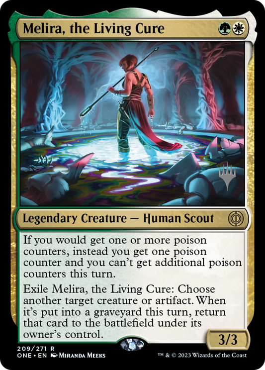 Melira, the Living Cure (Promo Pack) [Phyrexia: All Will Be One Promos] [Foil]
