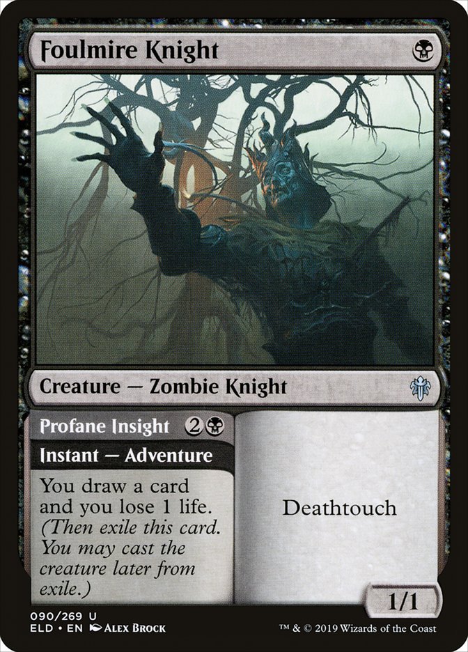 Foulmire Knight // Profane Insight [Throne of Eldraine] [Foil]