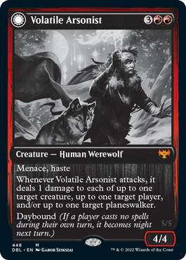 Volatile Arsonist // Dire-Strain Anarchist [Innistrad: Double Feature] [Foil]