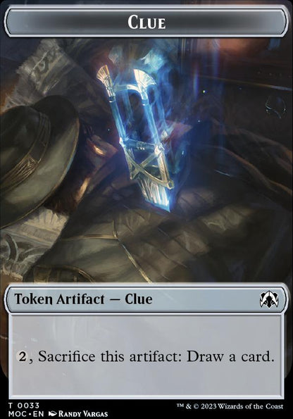 Golem // Clue Double-Sided Token [March of the Machine Commander Tokens]