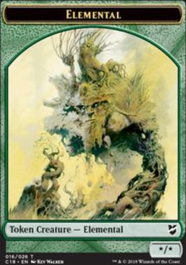 Cat Warrior // Elemental Double-Sided Token [Commander 2018 Tokens]