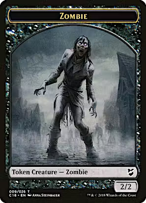 Manifest // Zombie Double-Sided Token [Commander 2018 Tokens]