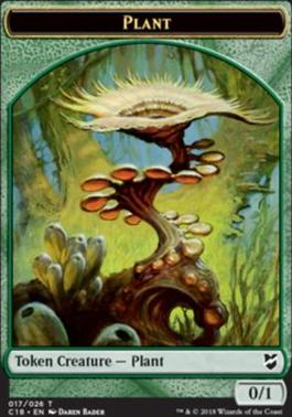 Cat Warrior // Plant Double-Sided Token [Commander 2018 Tokens]