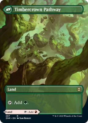 Cragcrown Pathway // Timbercrown Pathway (Borderless Alternate Art) [Zendikar Rising] [Foil]