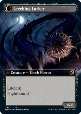 Curse of Leeches // Leeching Lurker (Extended Art) [Innistrad: Midnight Hunt] [Foil]