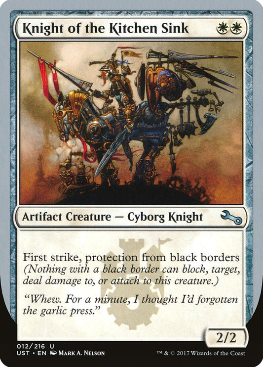 Knight of the Kitchen Sink ("protection from black border") [Unstable] [Foil]