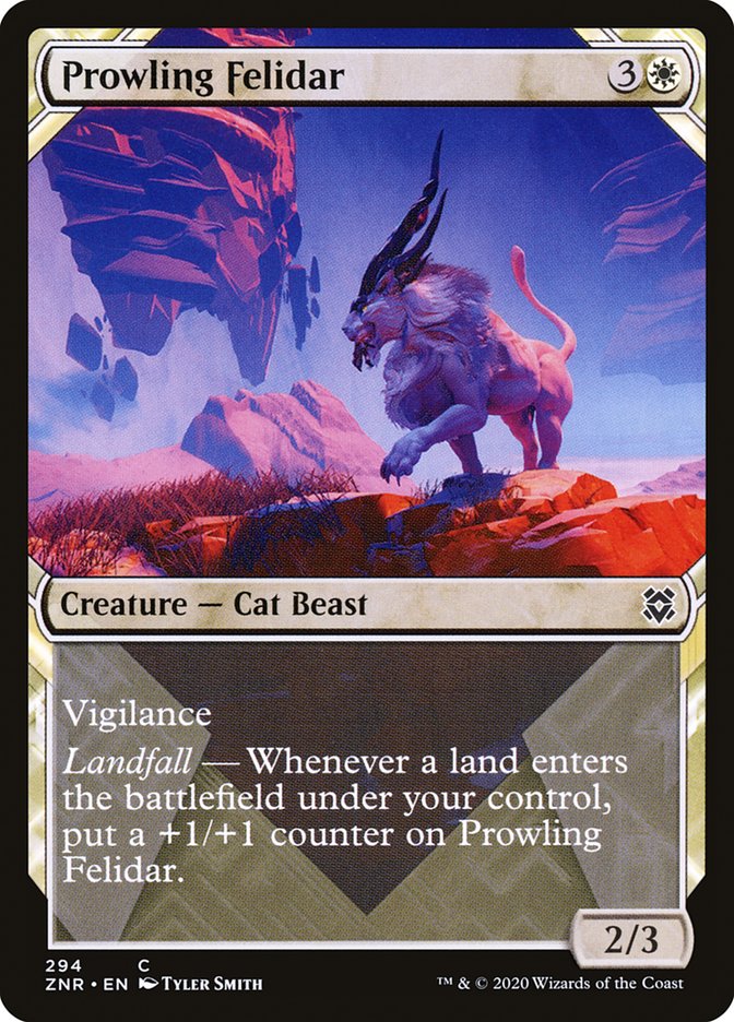 Prowling Felidar (Showcase) [Zendikar Rising] [Foil]