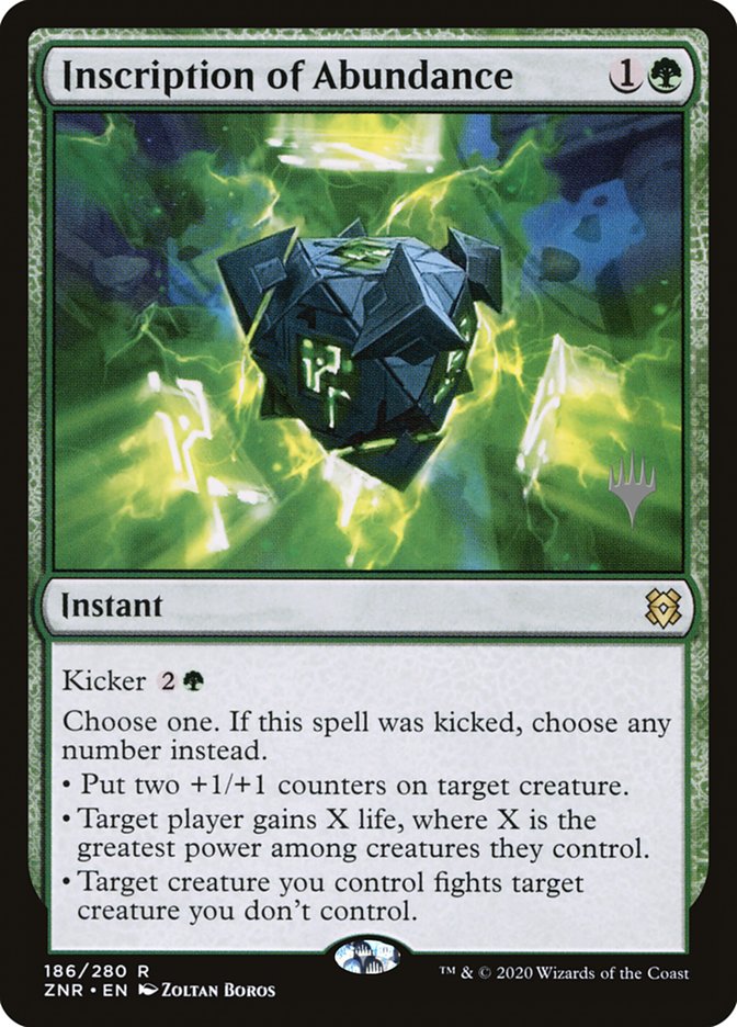 Inscription of Abundance (Promo Pack) [Zendikar Rising Promos] [Foil]