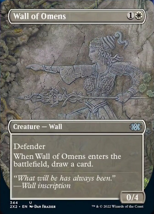 Wall of Omens (Borderless Alternate Art) [Double Masters 2022] [Foil]