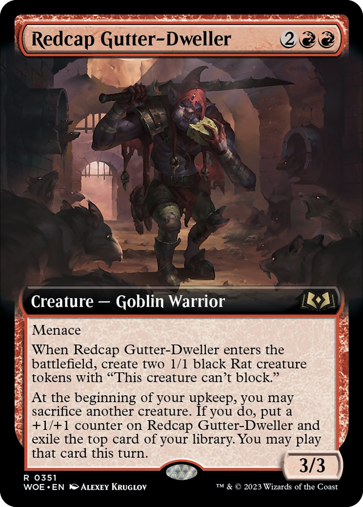Redcap Gutter-Dweller (Extended Art) [Wilds of Eldraine] [Foil]