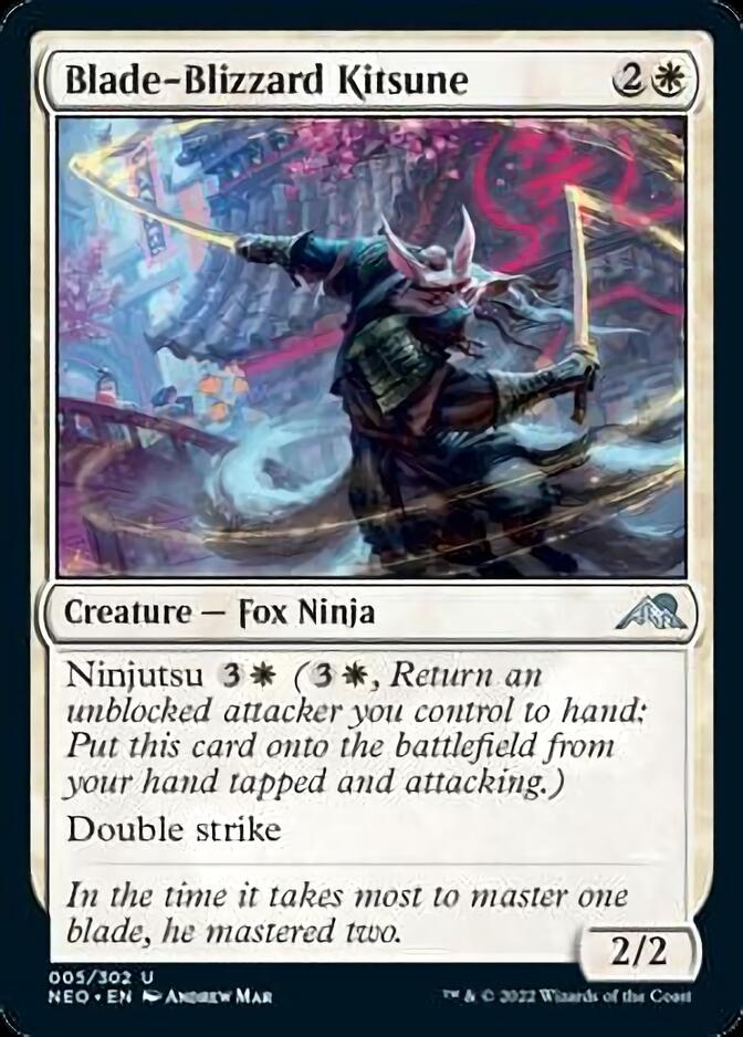 Blade-Blizzard Kitsune [Kamigawa: Neon Dynasty] [Foil]