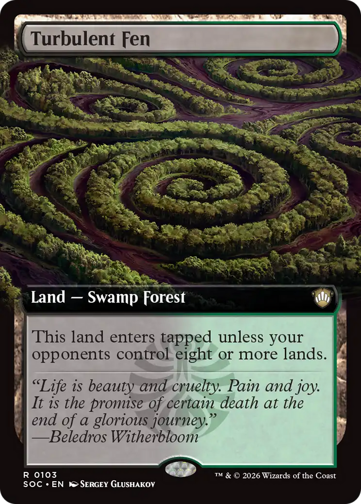 Turbulent Fen (Extended Art) [Secrets of Strixhaven Commander] [Foil]
