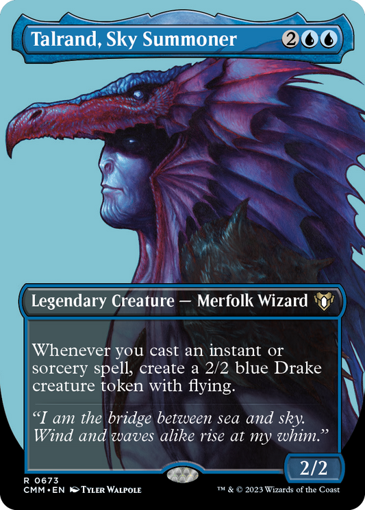 Talrand, Sky Summoner (Borderless Profile) [Commander Masters] [Foil]