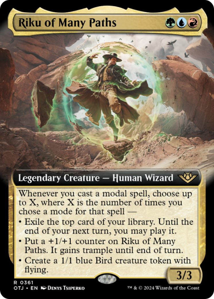 Riku of Many Paths (Extended Art) [Outlaws of Thunder Junction] [Foil]