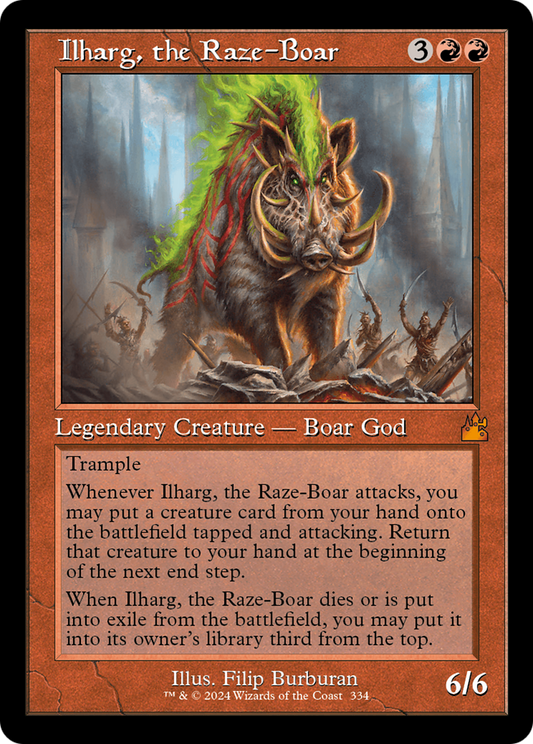 Ilharg, the Raze-Boar (Retro Frame) [Ravnica Remastered] [Foil]