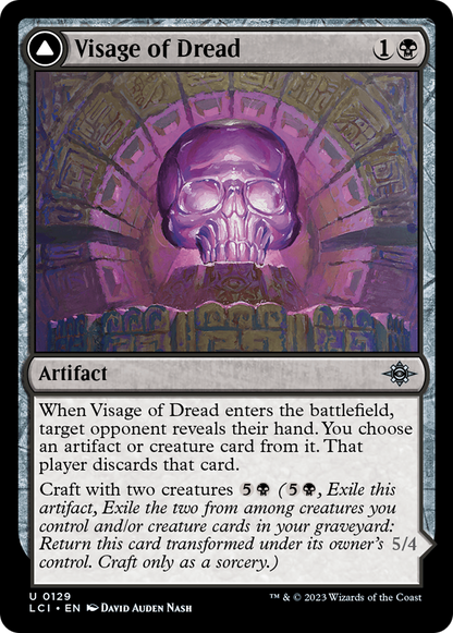 Visage of Dread // Dread Osseosaur [The Lost Caverns of Ixalan] [Foil]