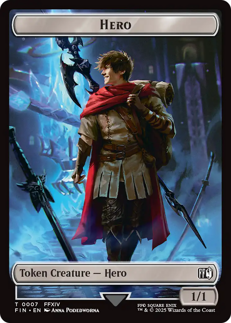Hero (0007) // Bird (0016) Double-Sided Token [FINAL FANTASY Tokens] [Foil]