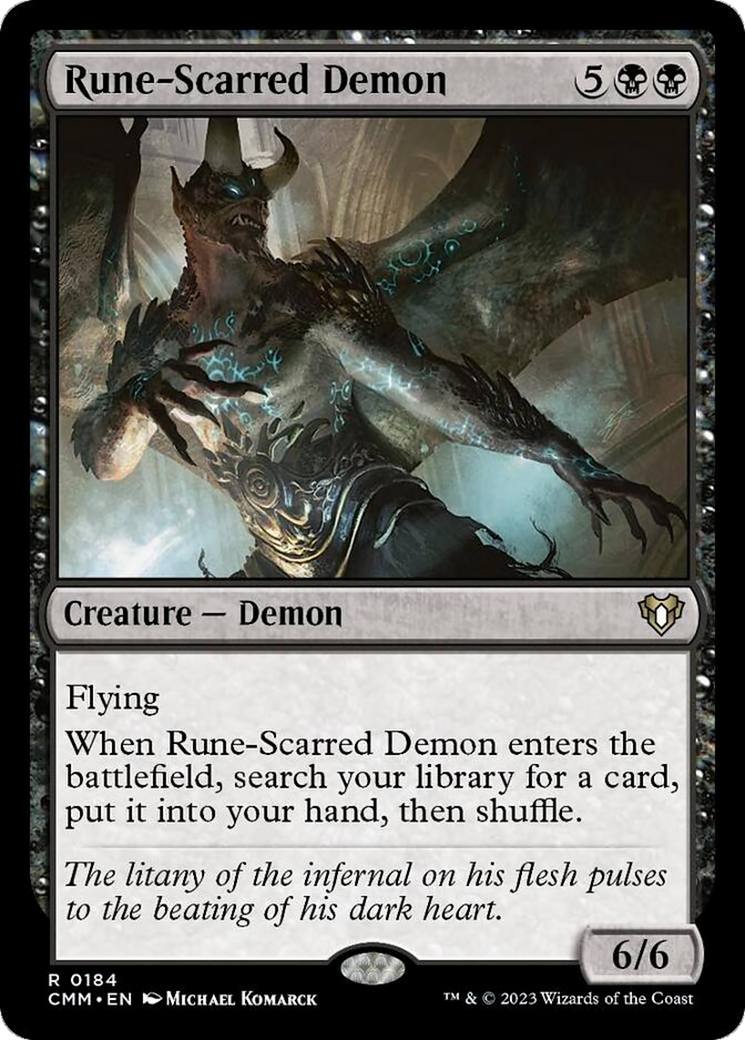 Rune-Scarred Demon [Commander Masters] [Foil]