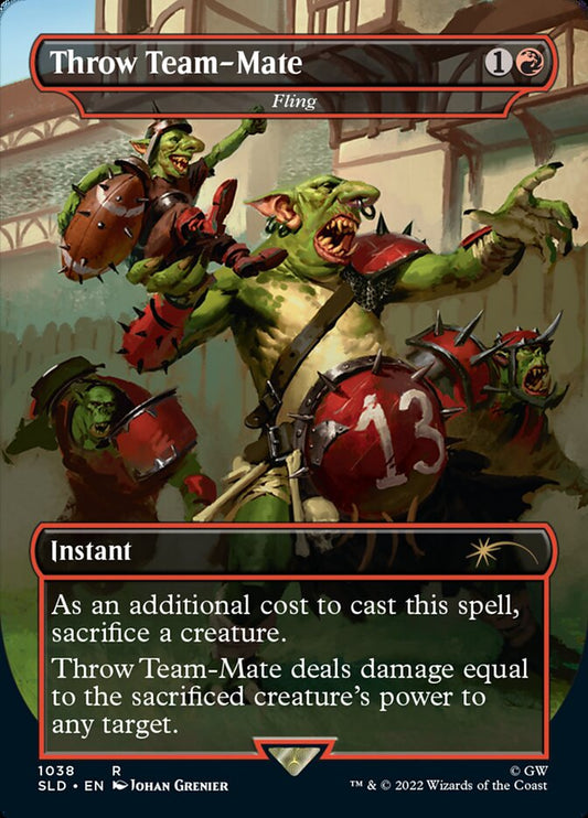 Throw Team-Mate - Fling (Borderless) [Secret Lair Drop Series] [Foil]