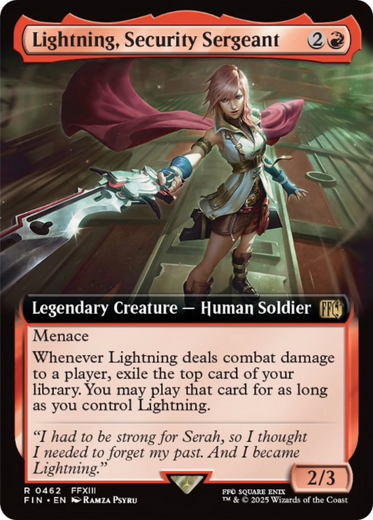 Lightning, Security Sergeant (Extended Art) [FINAL FANTASY] [Foil]