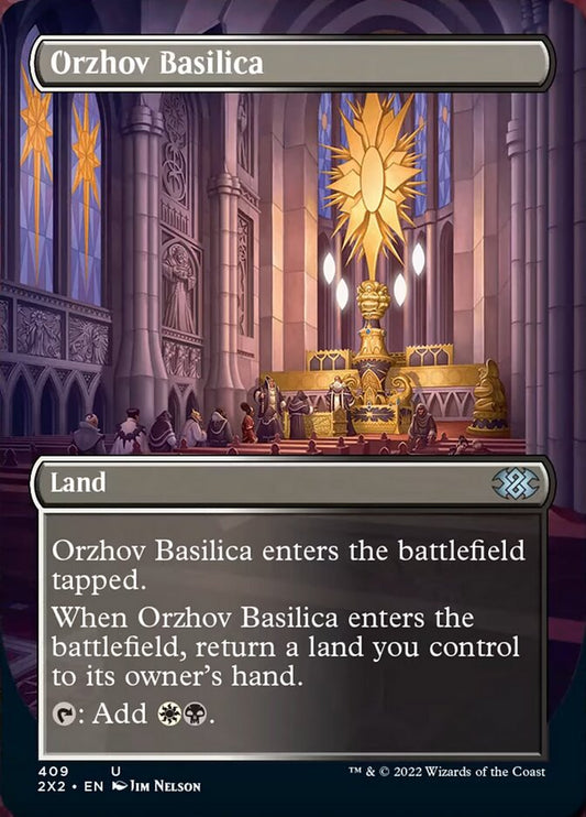 Orzhov Basilica (Borderless Alternate Art) [Double Masters 2022] [Foil]