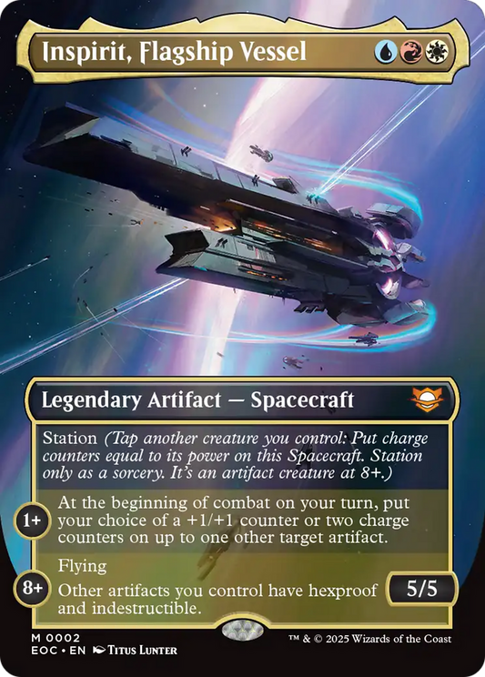 Inspirit, Flagship Vessel (Borderless) [Edge of Eternities Commander] [Foil]
