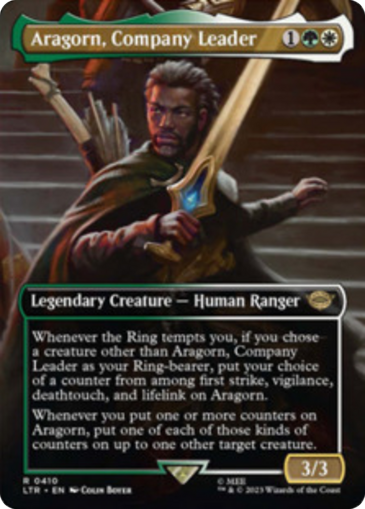 Aragorn, Company Leader (Borderless Alternate Art) [The Lord of the Rings: Tales of Middle-Earth] [Foil]