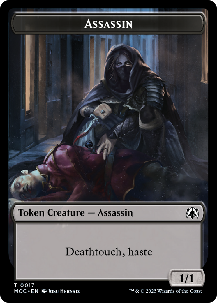 Assassin // Knight (10) Double-Sided Token [March of the Machine Commander Tokens] [Foil]